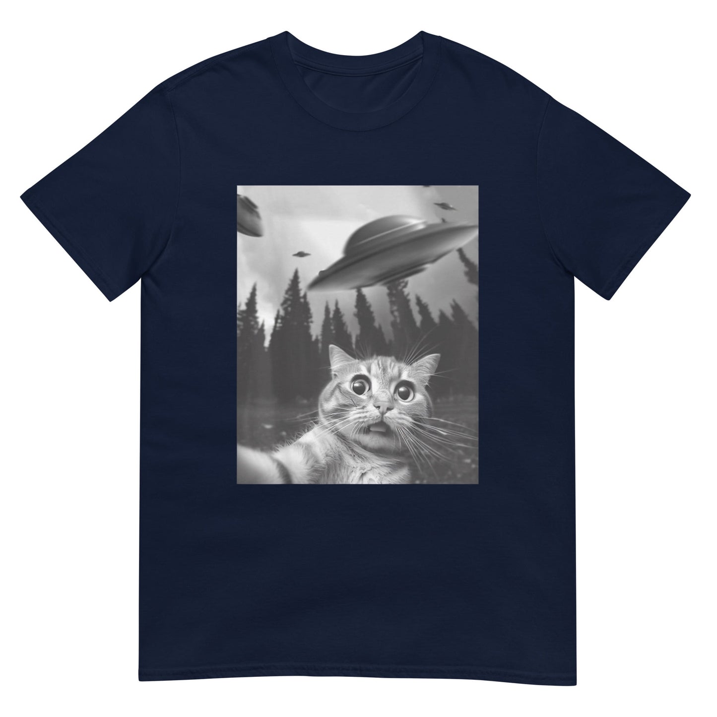 Funny Cat Selfie with UFOs Shirt