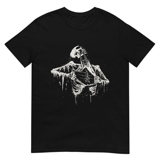 Skeleton Ripping Rib Cage Vintage 90s Graphic  Shirt