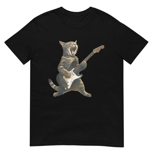 Rock Cat Playing Guitar Vintage Shirt