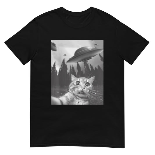 Funny Cat Selfie with UFOs Shirt