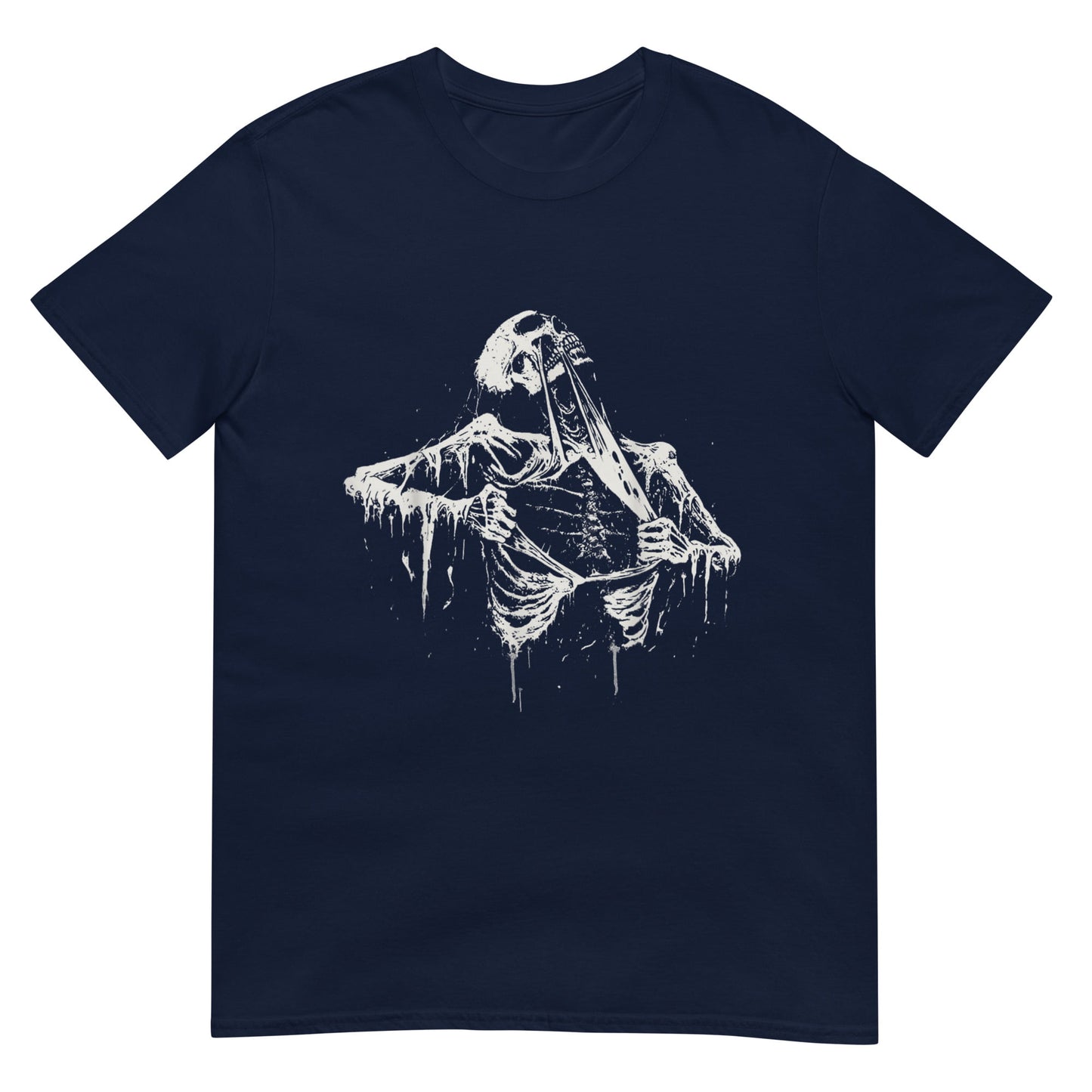 Skeleton Ripping Rib Cage Vintage 90s Graphic  Shirt