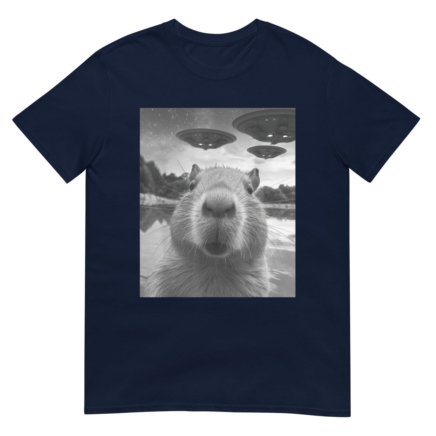 Capybara Selfie with UFOs Weird Shirt