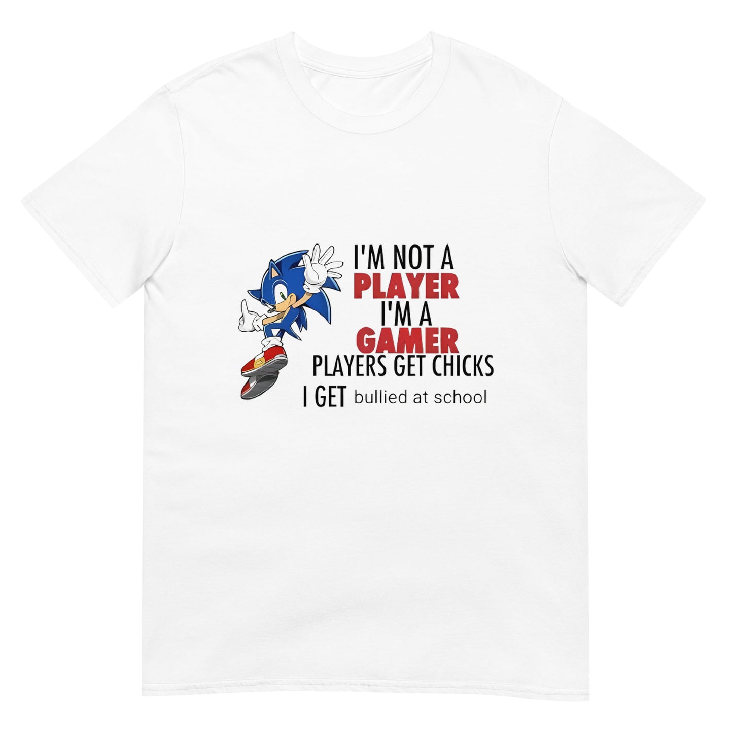 I'm Not A Player I'm A Gamer Players Get Chicks I Get Bullied At School Shirt