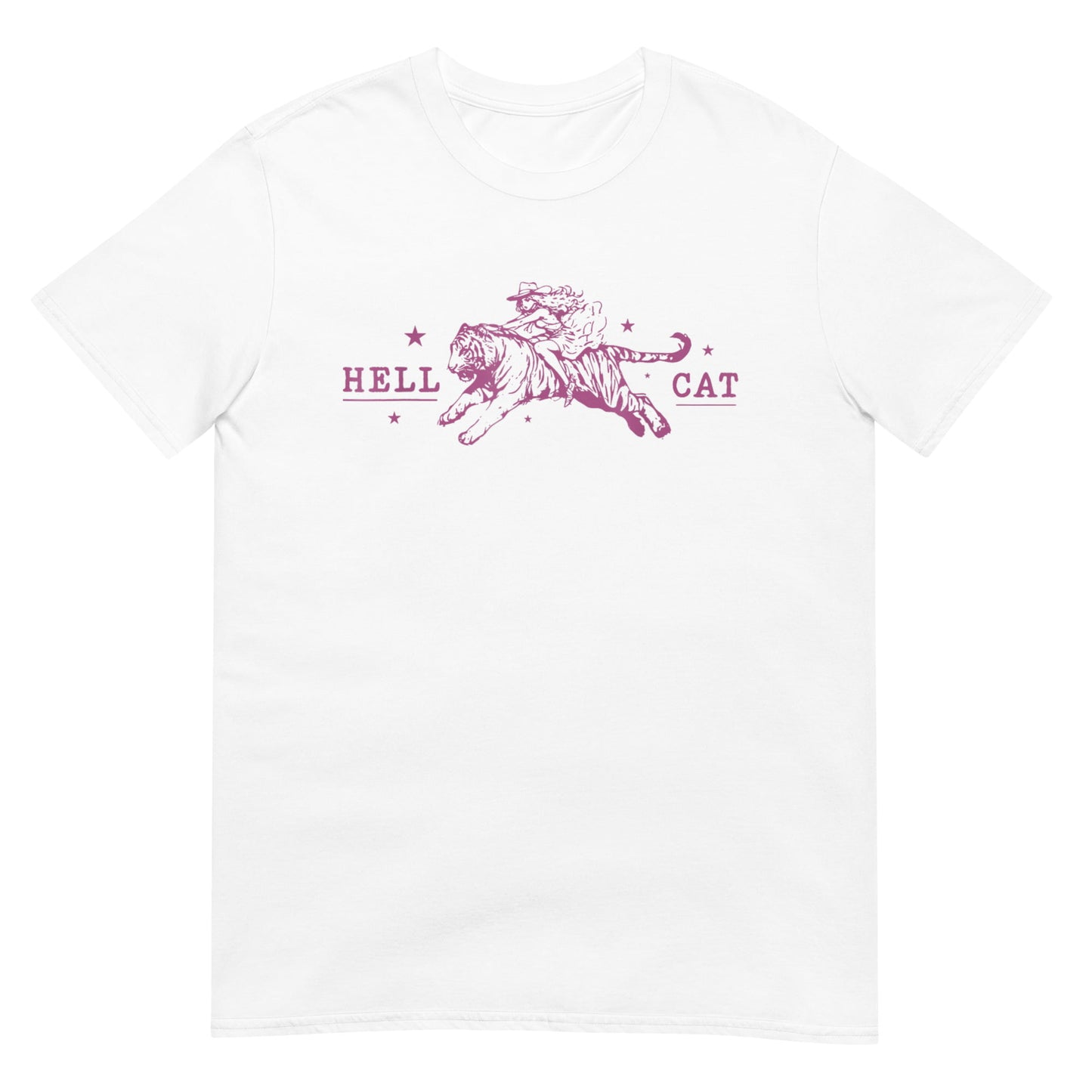 Hell Cat Cowgirl Riding Tiger Vintage Shirt