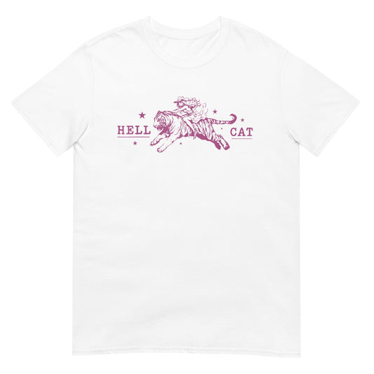 Hell Cat Cowgirl Riding Tiger Vintage Shirt