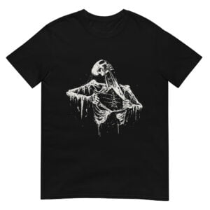 Skeleton Ripping Rib Cage Vintage 90s Graphic  Shirt