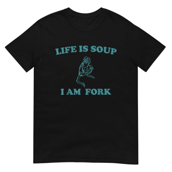 Life Is Soup I Am Fork Frog Graphic Shirt - Image 2