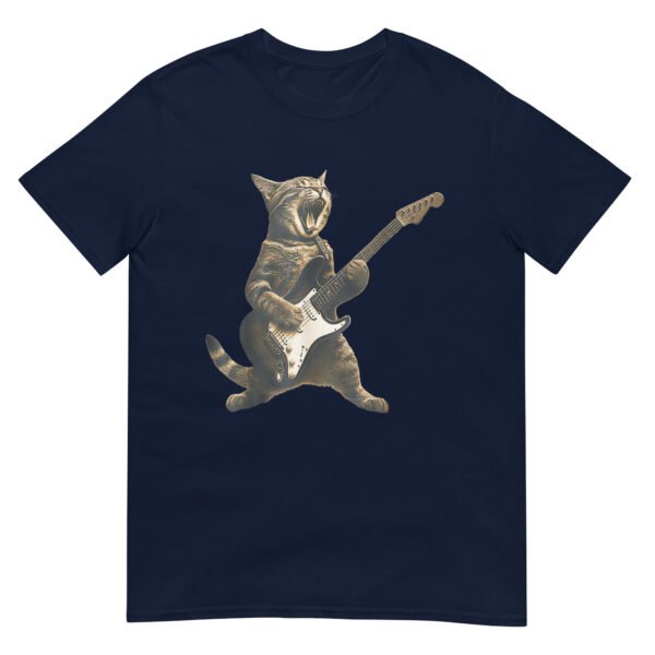 Rock Cat Playing Guitar Vintage Shirt - Image 2